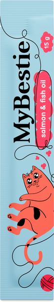 Изображение товара Лакомство для кошек MyBestie Лосось и Рыбий Жир / 192093111/CAT (5x15г)
