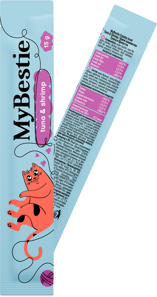 Изображение товара Лакомство для кошек MyBestie Тунец и Креветки / 192093112/CAT (5x15г)