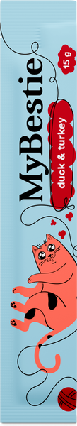 Изображение товара Лакомство для кошек MyBestie Утка и Индейка / 192093113/CAT (5x15г)