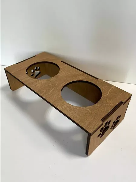 Изображение товара Набор мисок для животных ОМурМебель с двумя мисками (две лапы)