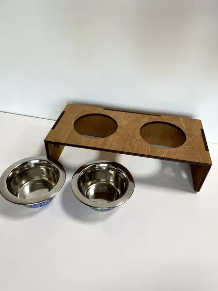 Изображение товара Набор мисок для животных ОМурМебель с двумя мисками (две лапы)