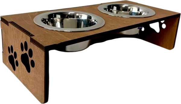 Изображение товара Набор мисок для животных ОМурМебель с двумя мисками (две лапы)