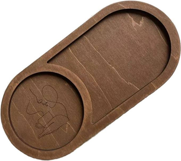 Изображение товара Подставка под кружку ОМурМебель с гравировкой №2 овальная