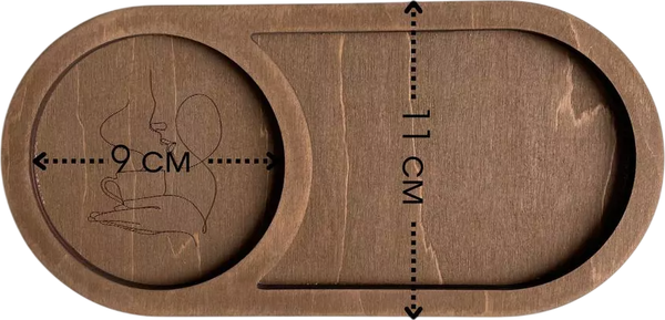 Изображение товара Подставка под кружку ОМурМебель с гравировкой №2 овальная