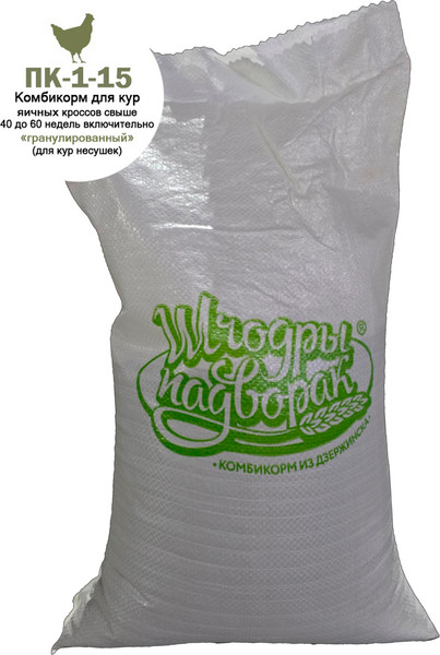 Изображение товара Комбикорм полнорационный Шчодры Падворак Для кур яичных кроссов 40-60 недель / ПК-1-15 (10кг)