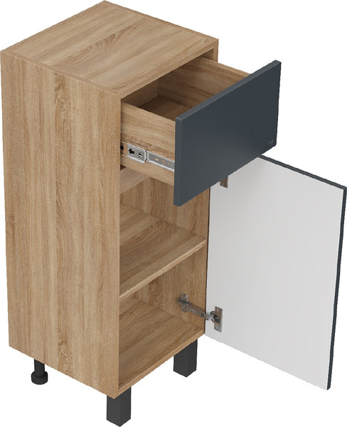 Изображение товара Шкаф-полупенал для ванной Onika Милтон 30 напольный / 403094 (серый/дуб сонома, правый)