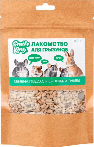 Изображение товара Лакомство для грызунов Smile King Семена подсолнечника и тыквы / LKG-72 (100г)