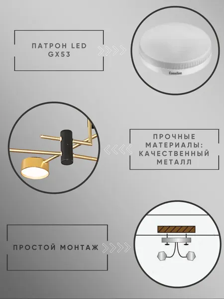 Изображение товара Люстра Aitin-Pro X21014/6 (черный/золото)