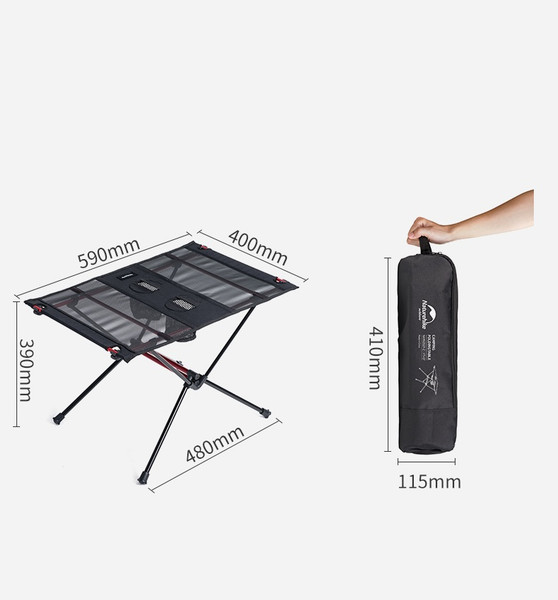 Изображение товара Стол складной Naturehike FT07 59х40х39см / NH19Z027-Z-B (черный)
