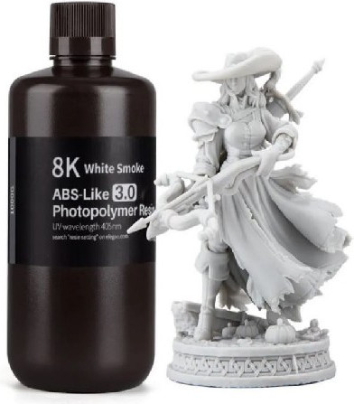 Изображение товара Фотополимерная смола для 3D-принтера Elegoo 8K ABSlike V3.0 / 50.103.0236 (1кг, белый дым)
