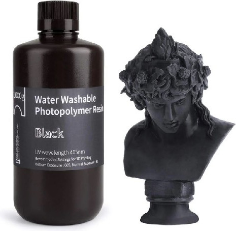 Изображение товара Фотополимерная смола для 3D-принтера Elegoo Water Washable / 50.103.0006 (1кг, черный)