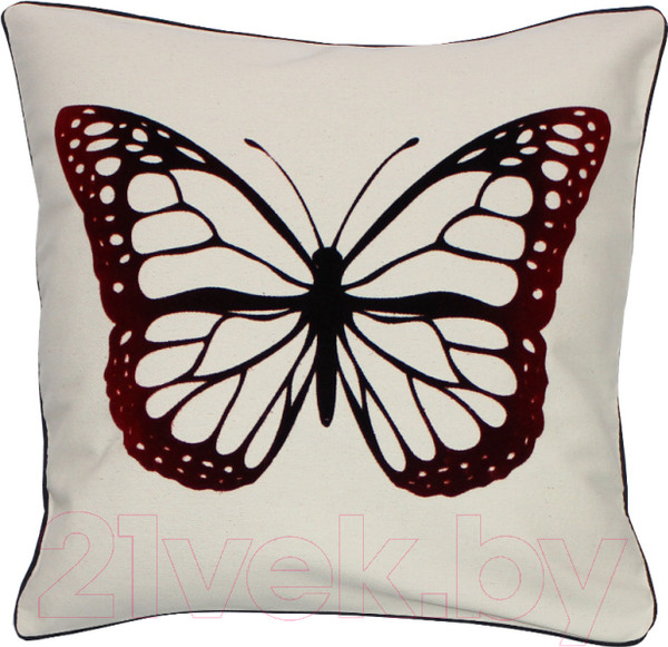 Изображение товара Подушка декоративная MATEX Бабочка / 00-198 (белый/градиент красный/черный)