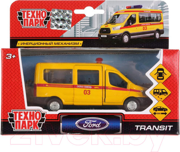 Изображение товара Автомобиль игрушечный Технопарк Ford Transit. Скорая / SB-18-18-A-Y-WB