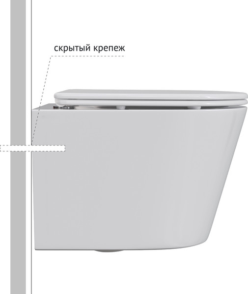 Изображение товара Унитаз подвесной с инсталляцией Berges Vita Rimless + Visam Slim 525 / EX-043375 (с сиденьем)