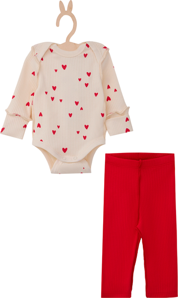 Изображение товара Комплект одежды для малышей Mark Formelle 89406-1 (р.62-40, сердечки на молочном/красный)