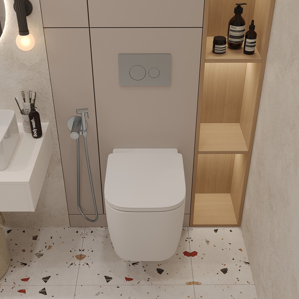 Изображение товара Инсталляция с унитазом подвесным Oliveeka OL-MQG1R22-CR (хром)