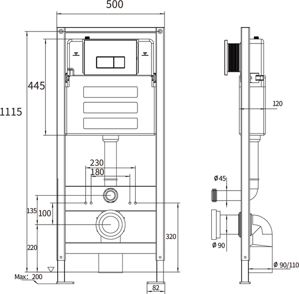 Изображение товара Инсталляция с унитазом подвесным Oliveeka OL-MQ1216R22-BN (никель матовый)