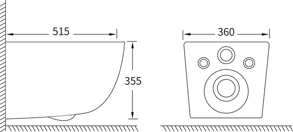 Изображение товара Инсталляция с унитазом подвесным Oliveeka OL-MQ1216R22-BN (никель матовый)
