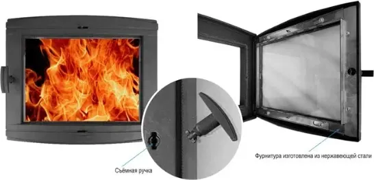 Изображение товара Дверца печная РубЛит Слобода ДТ-С 410.1 (окрашенная, со стеклом)