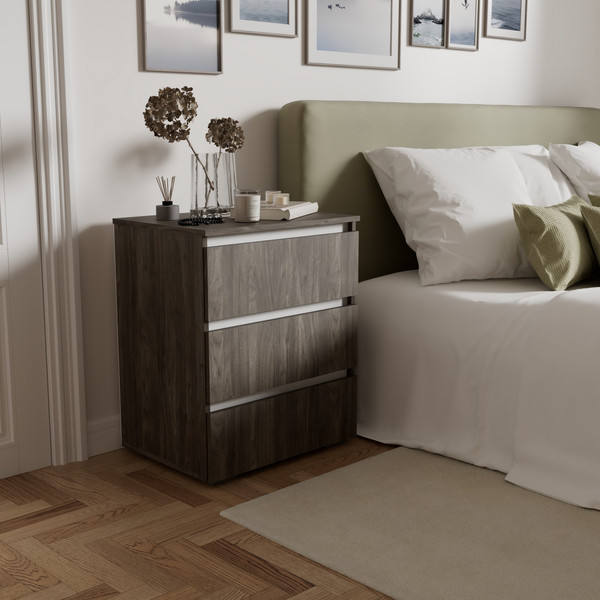 Изображение товара Комод Кортекс-мебель Бари 60 3ш (орех элия/орех элия/белый)