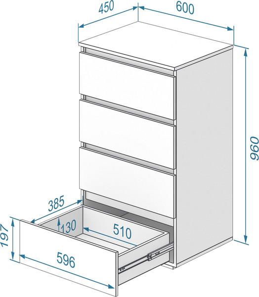 Изображение товара Комод Кортекс-мебель Бари 60 4ш (орех элия/орех элия/дуб сонома)