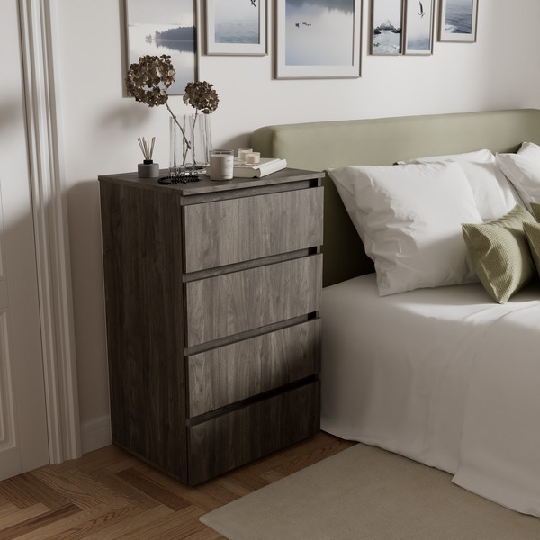 Изображение товара Комод Кортекс-мебель Бари 60 4ш (орех элия/орех элия/орех элия)