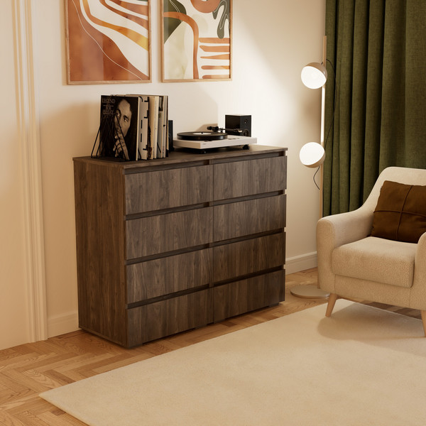 Изображение товара Комод Кортекс-мебель Бари 120 8ш (орех элия/орех элия/орех элия)