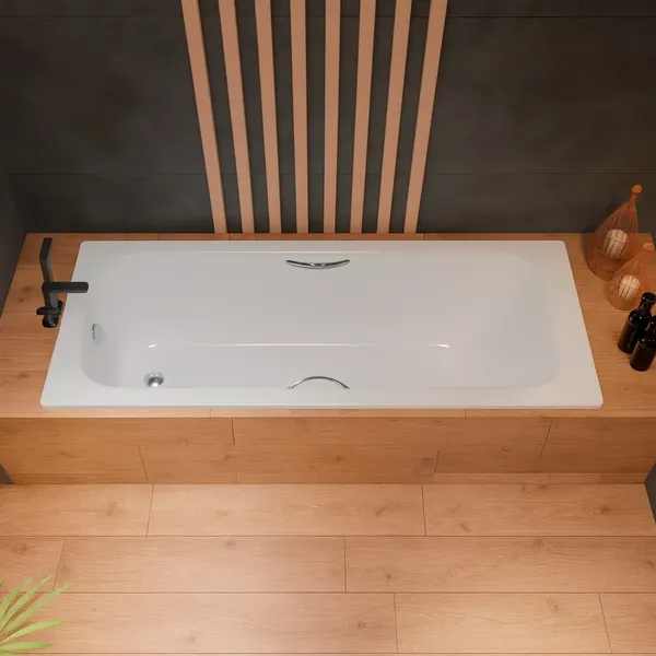 Изображение товара Ванна стальная Lauter Brio Star 170 / 21S1701 + сифон 21Y11010 (с ножками, с ручками)