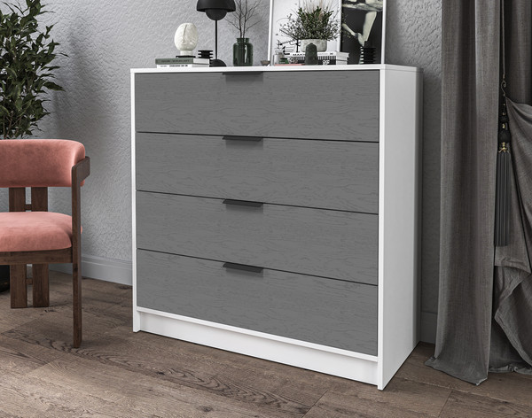 Изображение товара Комод Interline Концепт КТ-К100 Глосс (белый платинум/дуб серый)