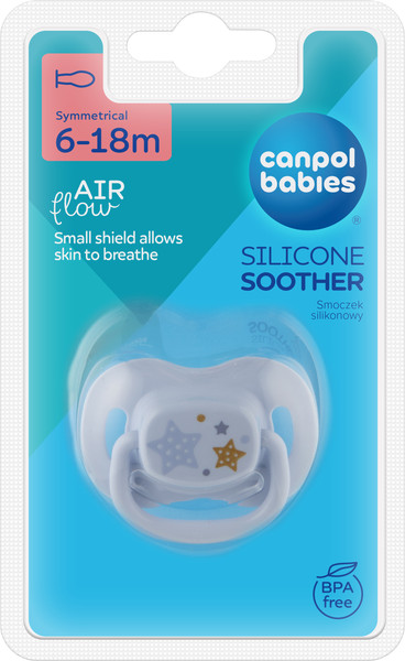 Изображение товара Пустышка Canpol Newborn Baby Силиконовая симметричная / 22/581_blu_new (голубой)