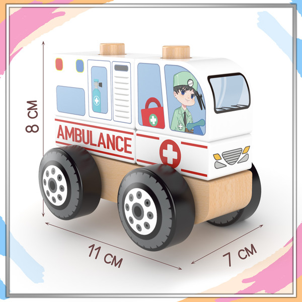 Изображение товара Автомобиль игрушечный Hape Службы спасения / 850577_HPJ