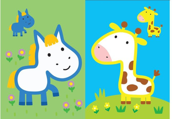 Изображение товара Раскраска Эксмо С цветным контуром. Жираф, мягкая обложка