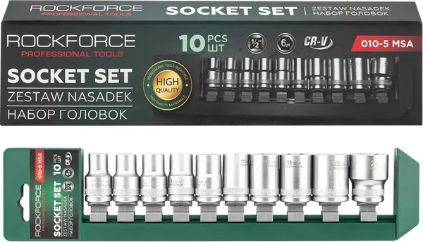Изображение товара Набор головок слесарных RockForce RF-010-5 MSA (64131)