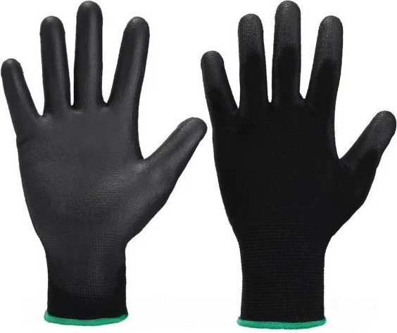 Изображение товара Перчатки защитные No Brand Нейлоновые с полиуретановым покрытием (р.9, черный)