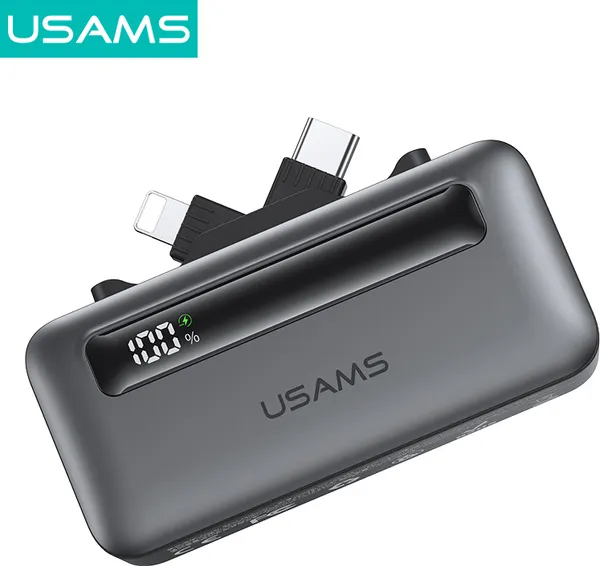 Изображение товара Портативное зарядное устройство Usams CD233 Mini 5000mAh (серый)