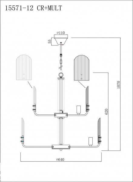 Изображение товара Люстра ILamp Dolce 15571-12 CR+MULT