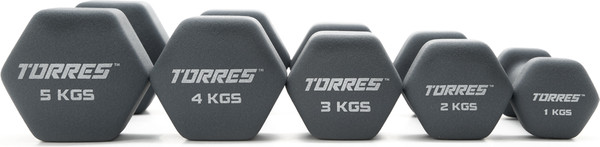 Изображение товара Гантель Torres PL522505 (5кг, серый)