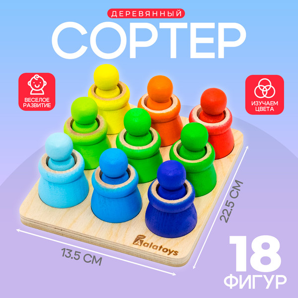 Изображение товара Сортер Alatoys 18 фигур / 10121938