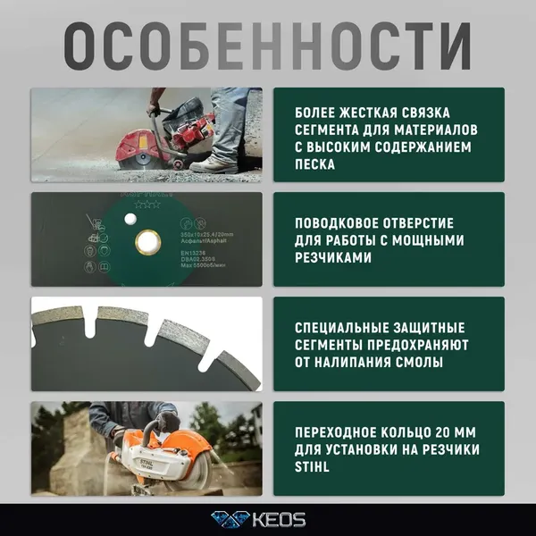 Изображение товара Отрезной диск алмазный KEOS Standart 400мм / DBA02.400S