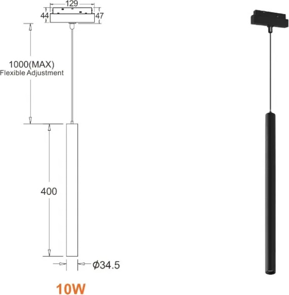 Изображение товара Трековый светильник ILedex Technical Vision Smart 4822-009-H400-10W-24DG-WH