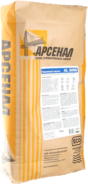 Изображение товара Смесь для ремонта бетона АРСЕНАЛ AL300S РСС М350 F200 Пк2 St-1 (25кг)