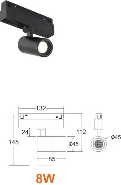 Изображение товара Трековый светильник ILedex Technical Vision 4822-011-D45-8W-38DG-4000K-BK