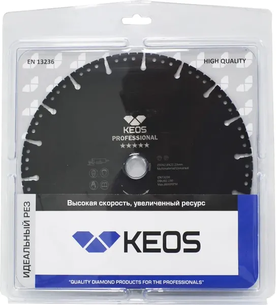 Изображение товара Отрезной диск алмазный KEOS Универсальный 230мм / DBU02.230