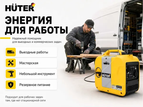 Изображение товара Инверторный генератор Huter DN А1.5iS (64/10/36)