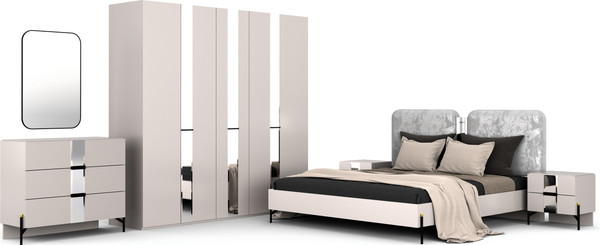 Изображение товара Комплект мебели для спальни Кастанье Дезире-5 (кашемир)