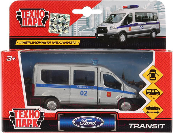 Изображение товара Автомобиль игрушечный Технопарк Ford Transit. Полиция / SB-18-18-P-WB