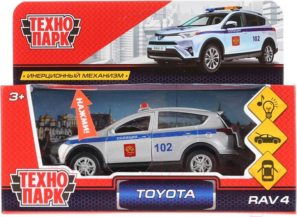 Изображение товара Автомобиль игрушечный Технопарк Toyota RAV4. Полиция / RAV4-P-SL