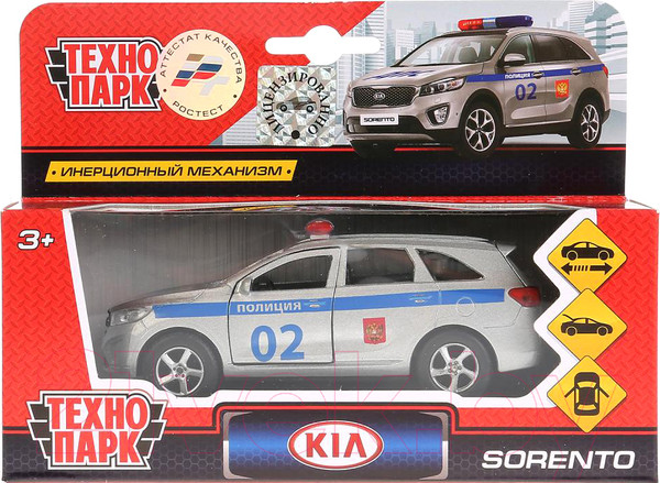 Изображение товара Автомобиль игрушечный Технопарк Kia Sorento Prime. Полиция / SB-17-75-KS-P-WB