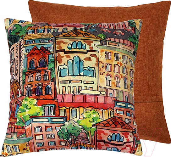 Изображение товара Подушка декоративная MATEX Travel Рисованный / 08-644 (паприка)