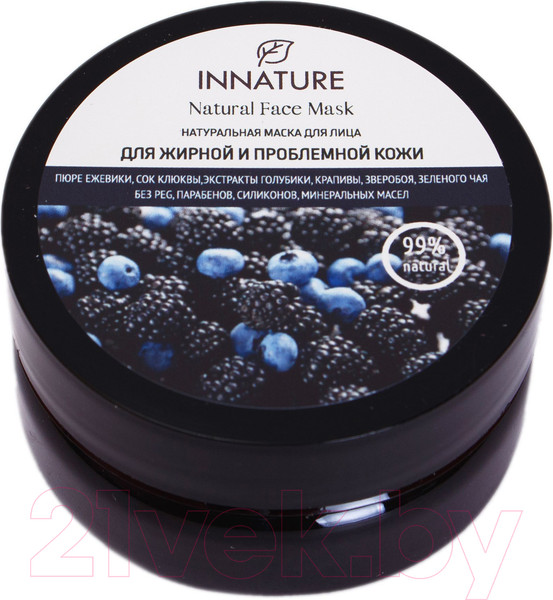 Изображение товара Маска для лица кремовая Innature Ежевичная натуральная для жирной и проблемной кожи (50мл)